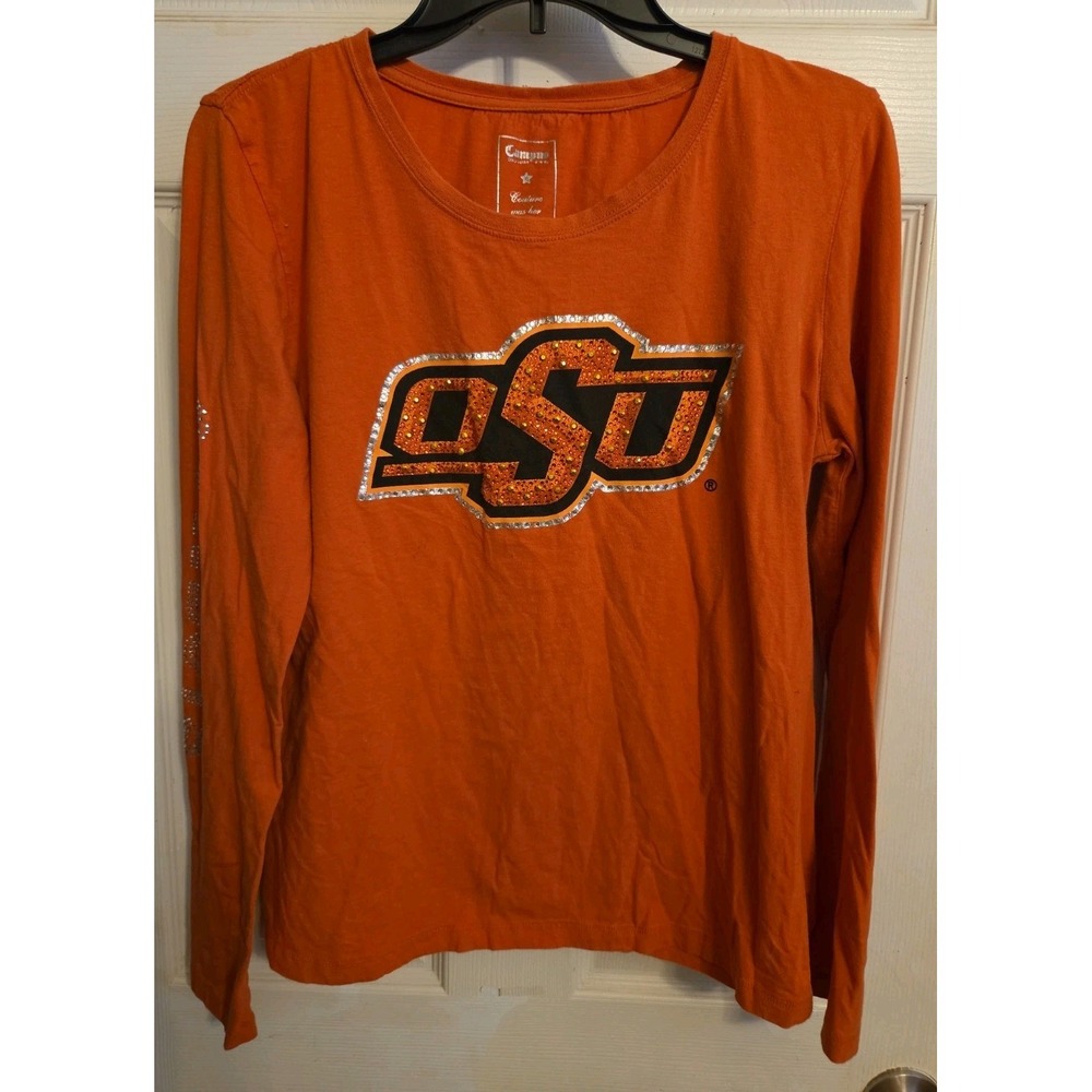 OSU Cowboys Womens Long Sleeve T Orange W/bling